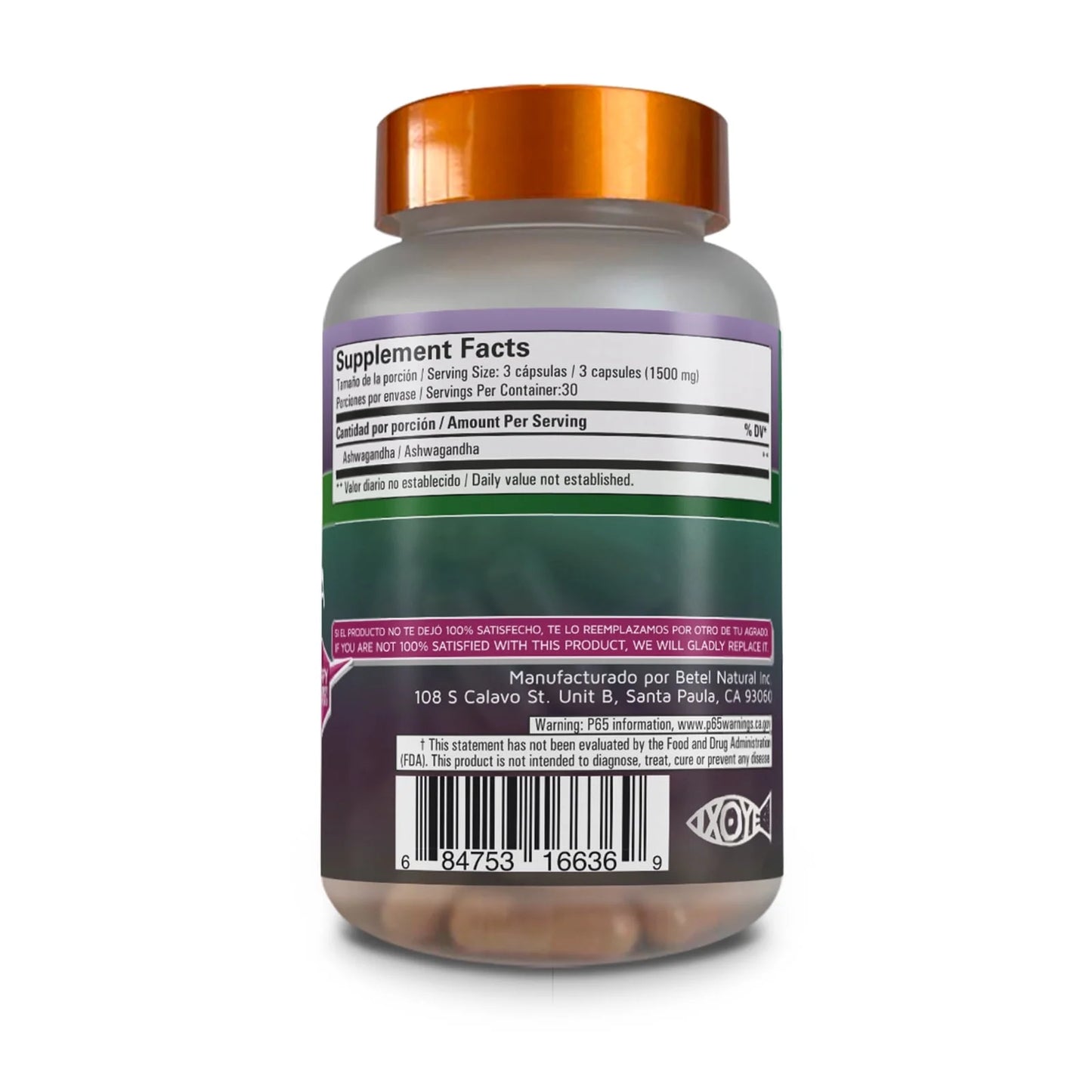 Premium Ashwagandha Capsules by - Relax Your Day Away - 90 Caps