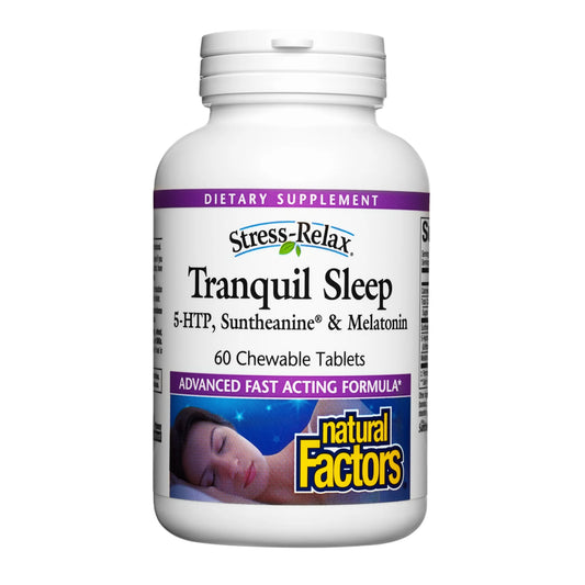 - Stress-Relax Tranquil Sleep 5-HTP, Suntheanine & Melatonin - 60 Chewable Tablets