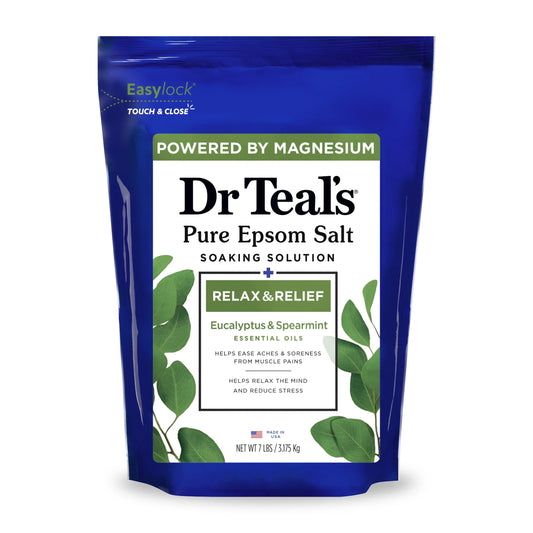 Epsom Salt Magnesium Soak, Relax & Relief with Eucalyptus & Spearmint, 7 Lbs